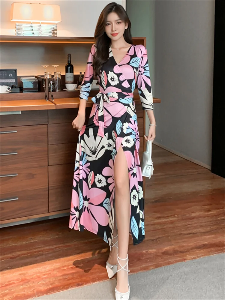 Summer Women Dress Bodycon Evening Female Vintage Party Beach Women Dresses Girl Casual Vestido Prom Sexy Skinny Y2K Print Robe