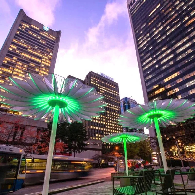 RGB Colorful Umbrella Light Outdoor Waterproof Led Modeling Light Square Festive Decorative Lamp Park Large Landscape Lamp