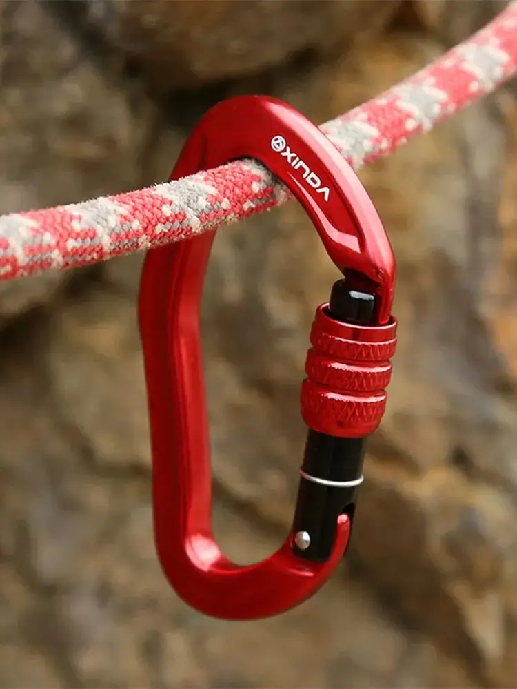 XINDA Outdoor wspinaczka skałkowa karabinek 22KN blokada bezpieczeństwa stop aluminium sprężynowa klamra bramy przetrwaj sprzęt ochronny — zdjęcie 2