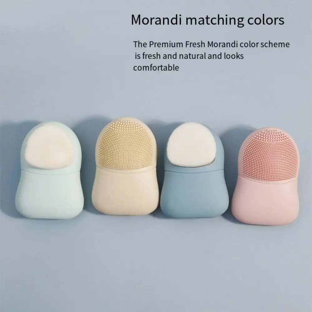 Spazzola per la pulizia del viso in silicone Rimozione di punti neri Scrubber per il viso morbido Forma di ciottolo Pulizia dei pori Detergente per il viso a doppia testa