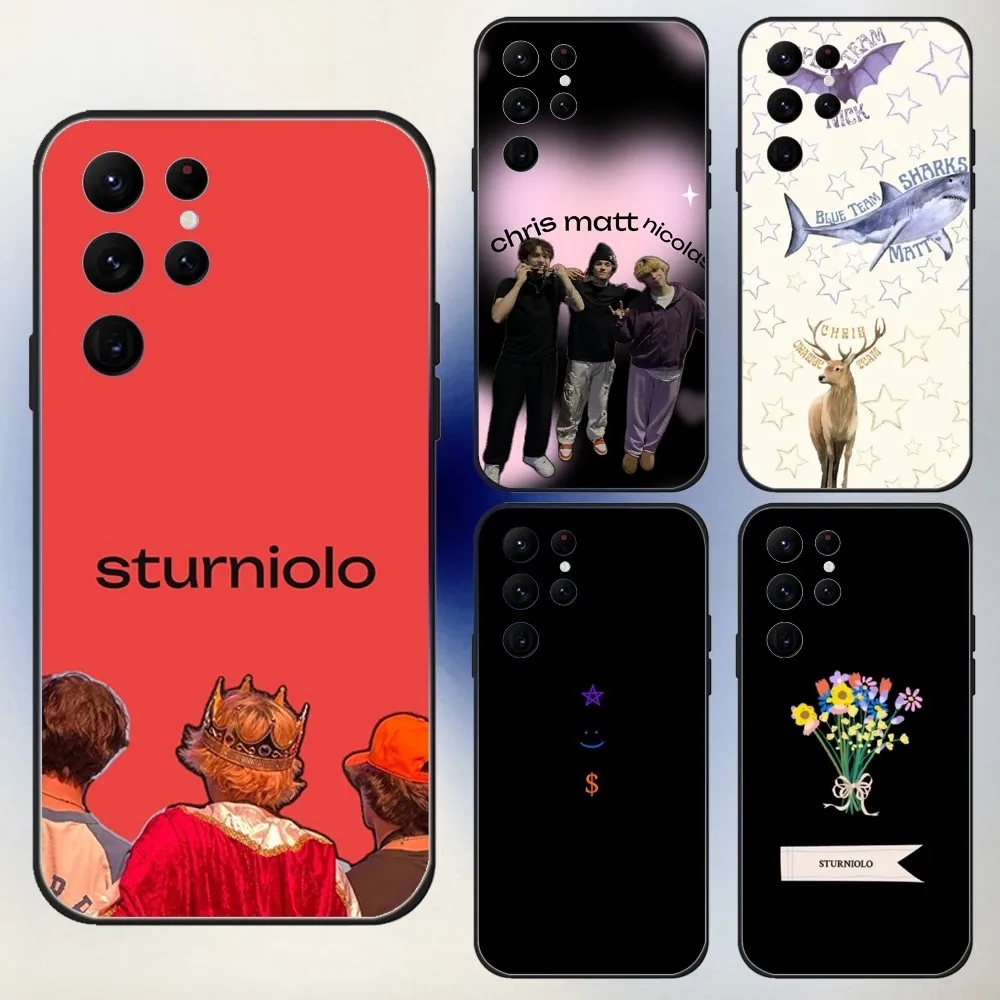 S-Sturniolo T-Triplets Phone Case For Samsung S24,23,22,30,21,10,9,Ultra,Plus,Lite,FE,5G Black Soft Case