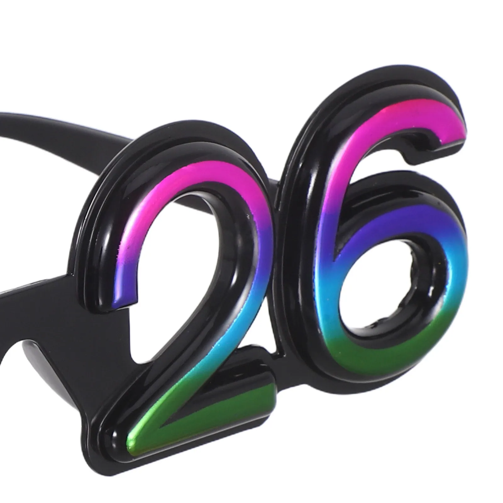 4 szt. Okulary imprezowe 2026 z brokatem, nowatorskie rekwizyty do fotobudki na Sylwestra, akcesoria uroczystościowe na festiwale 2026