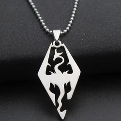 Silver-Color Dragon Necklace Exquisite Mythical Dragon Series Role Playing Game Pendant Necklace Cosplay Costumes Jewelry Gifts