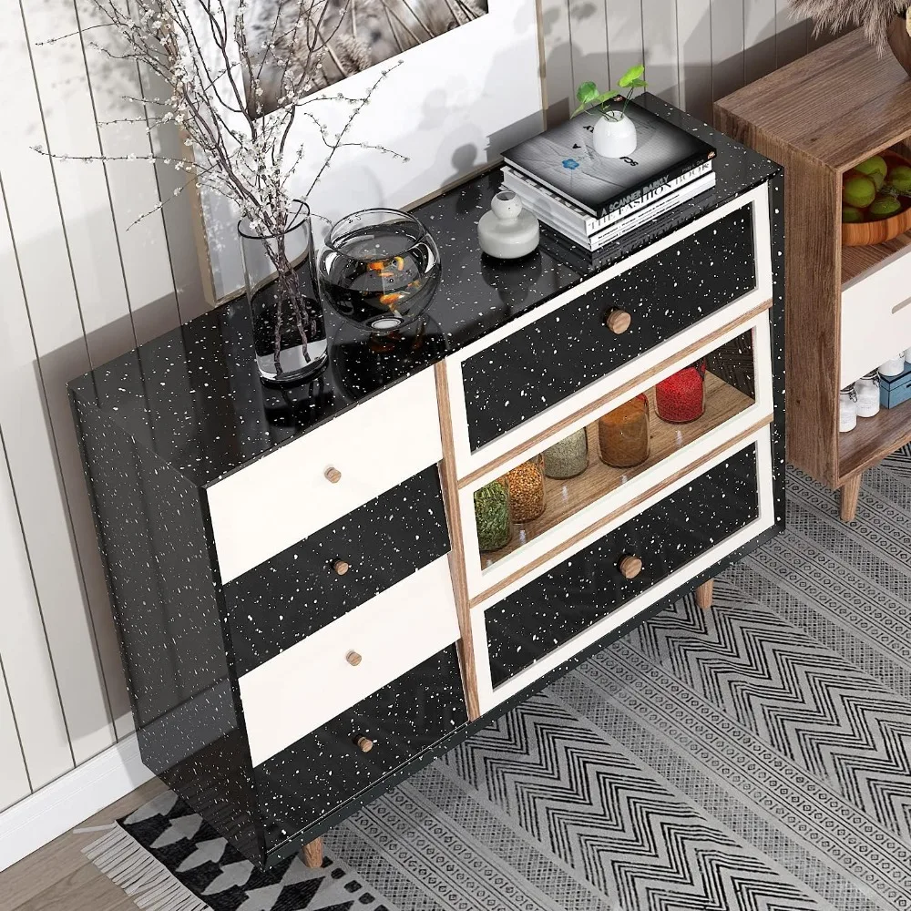 ورق اتصال قابل للتقشير واللصق بنمط الجرانيت باللونين الأبيض والأسود لطاولات المطبخ المقاومة للماء وتزيين الجدران، مقاس 36 × 197 بوصة