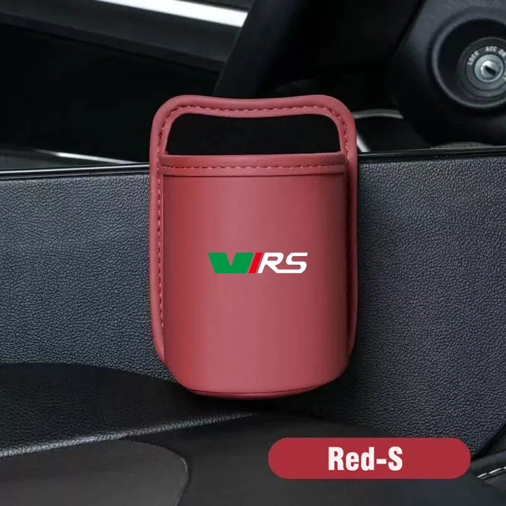 

Car Backseat Cup Holder Leather Vehicle Storage Box Waterproof Vehicle Trash Can For Skoda VRS Octavia 3 MK3 Kodiaq Superb Fabia