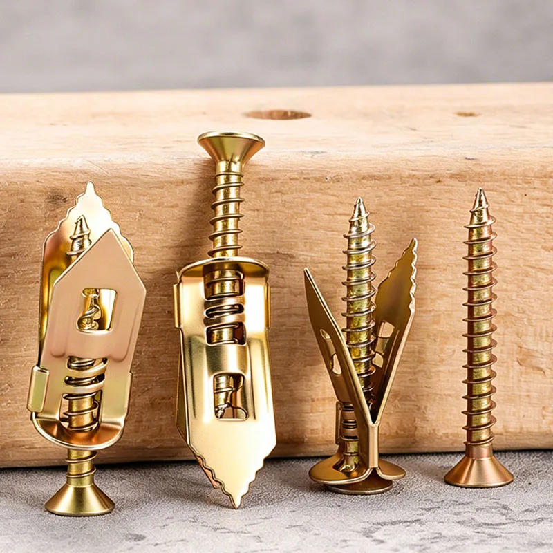 50Pcs Self Drilling Drywall Anchors and Screws Alloy Steel Metal Expansion Wall Fixing Plug for Gypsum Board Plasterboard