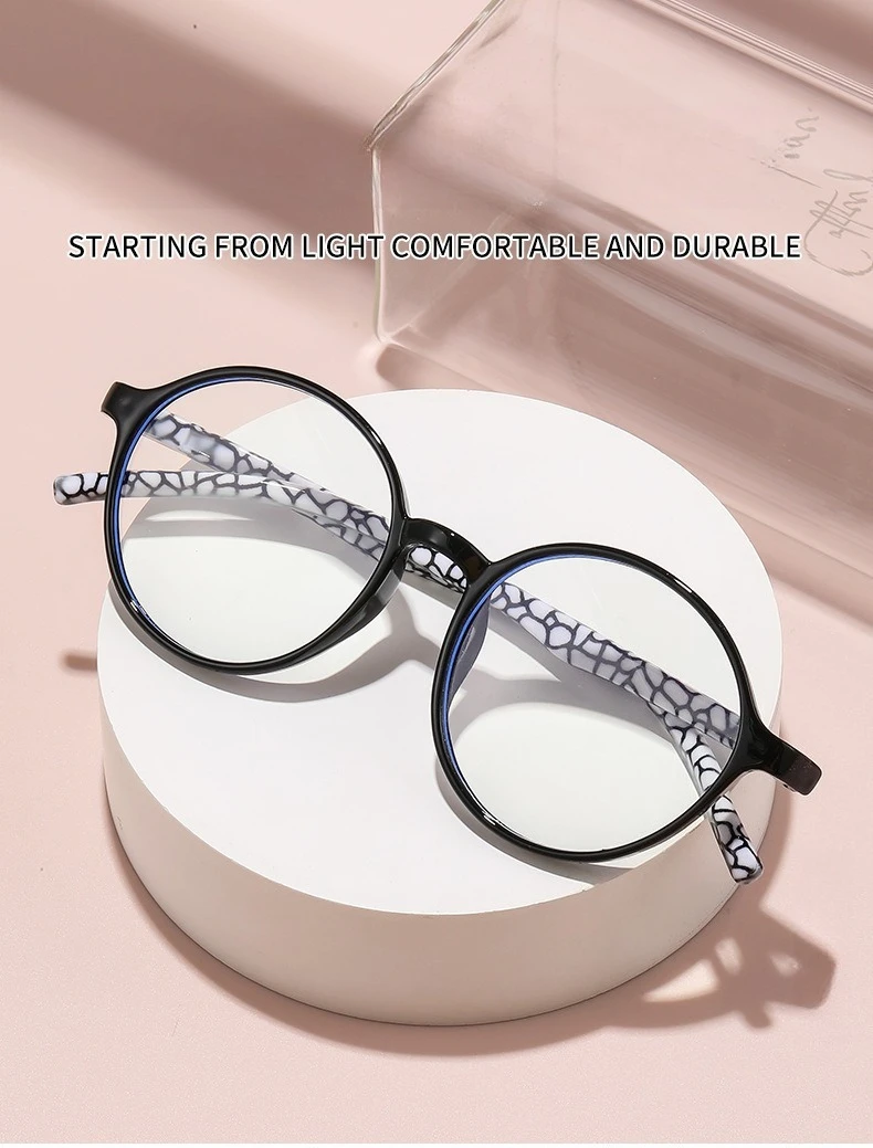 Lesebrille, stilvolle, übergroße, runde Rahmen, hochauflösende Unisex-Presbyopie-Brille gegen Blaulicht mit Plus-Dioptrien – Detail 1
