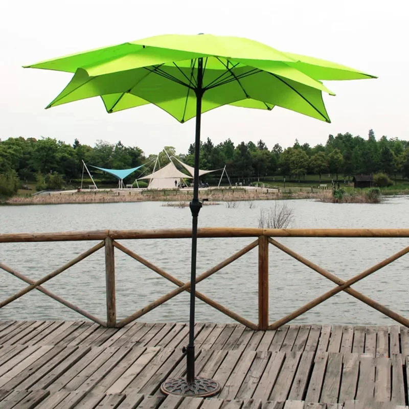 

2.5 meter round lotus flower Outdoor Patio Sunshade steel frame folding garden parasol umbrella for coffee bar shop ( no base )