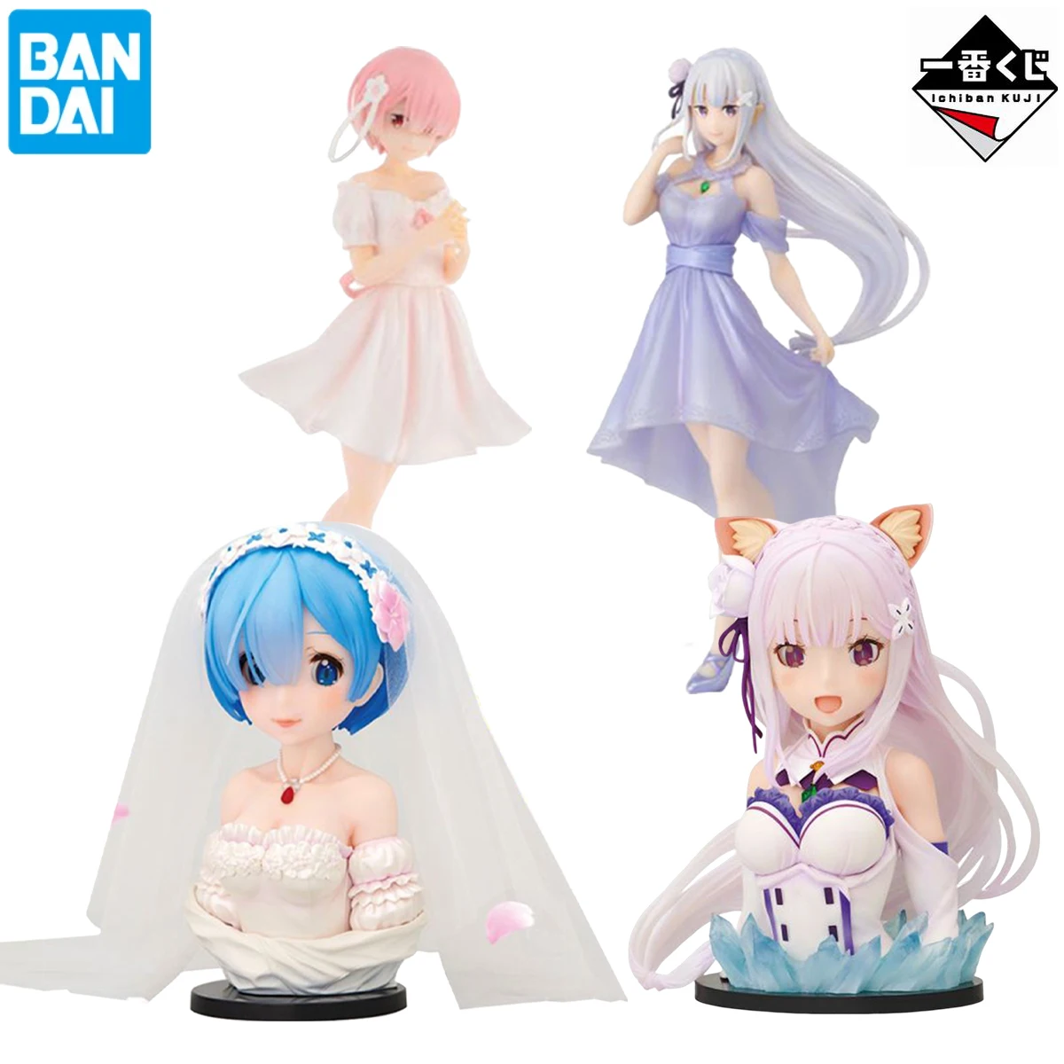 

BANDAI Re:Life in a different world from zero Ichiban Rem Emilia Anime Figures Action Model Toys