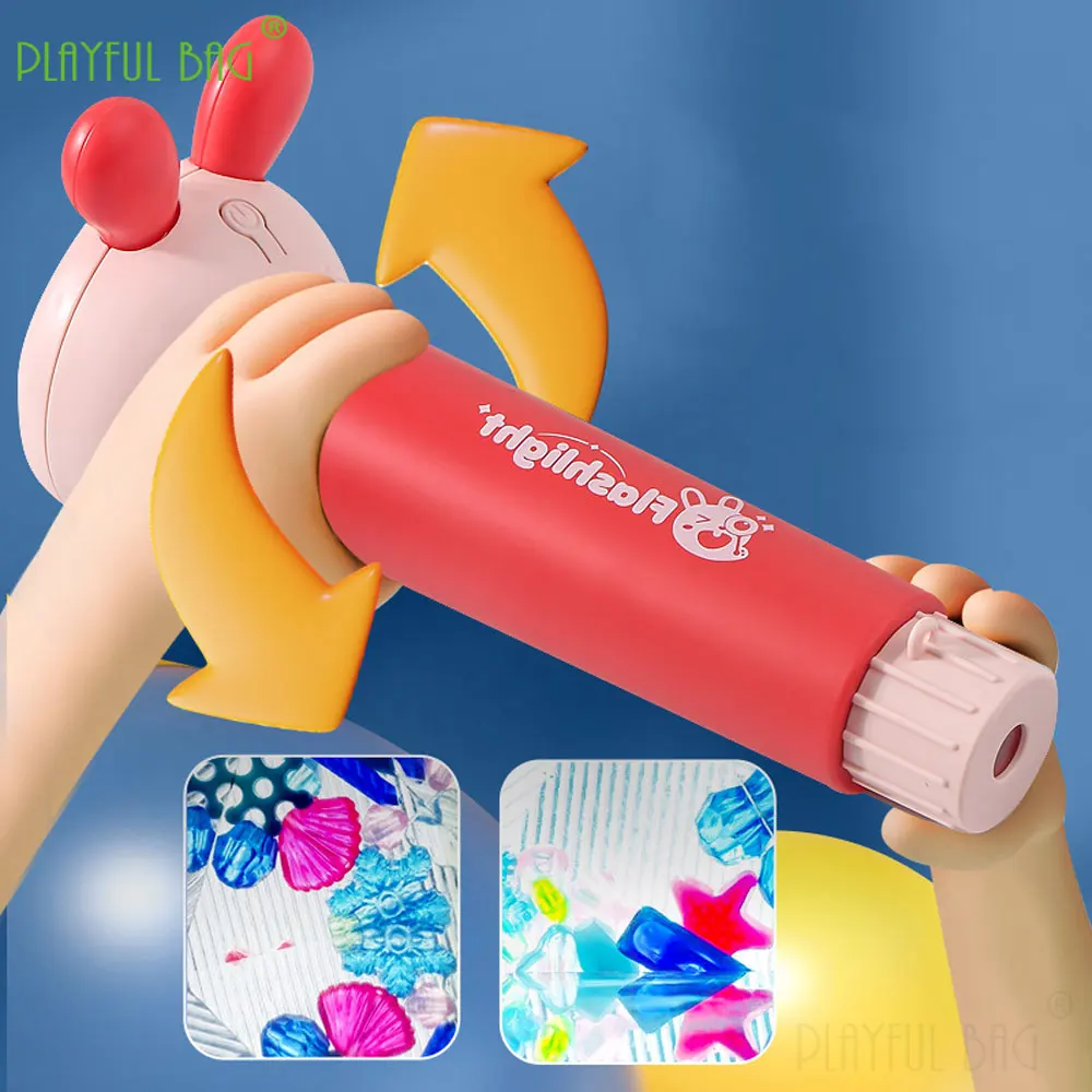 الكرتون الإضاءة المشكال تلسكوب صافرة الفتيان والفتيات الهدايا الوالدين والطفل لغز اللعب السحرية تغيير مصباح يدوي ZG252