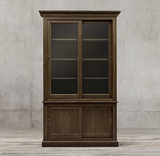 French rural retro furniture Nordic dining side cabinet Solid wood side cabinet American simple solid wood bookcase