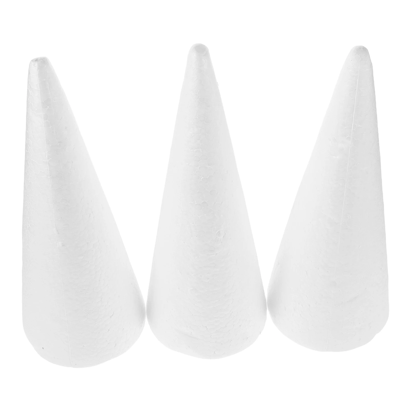 

3 Pcs Foam Cones White DIY Crafts Material Polystyrene Supplies Children Activities Church Preschool Home Decorations