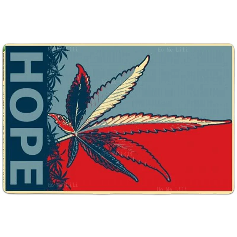 Weed Leaf Hand Psychedelic Eye Surfing Weedman We Trust Poster Flannel Carpet By Ho Me Lili For Home Floor Decor Rug