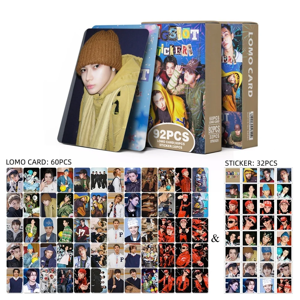 

92PCS New Album Boy Group Lomo Card LNGSHO Collected photos Peripheral Set Stickers Collection Fans Gifts