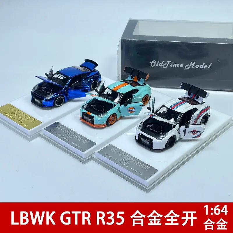 In stock 1:64 LB GTR R35 fully open alloy miniature replica vehicle model, boy's toy gift, room collection decorative item