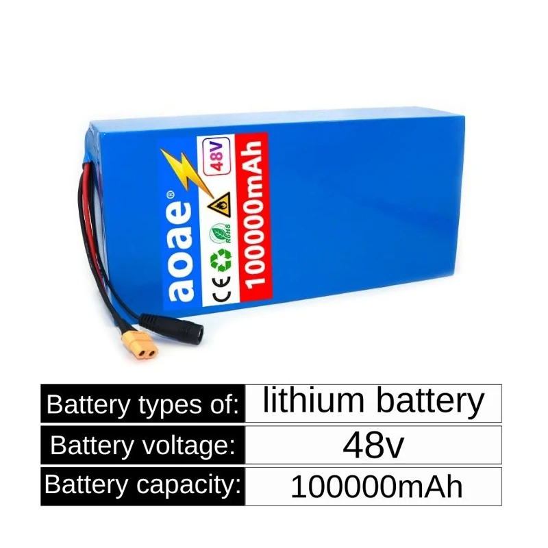 100% 18650원래 48V 100Ah 13s6p 리튬 배터리 팩 48v 100000mAh 2000W Citycoco 전동 스쿠터 배터리 50A BMS 내장