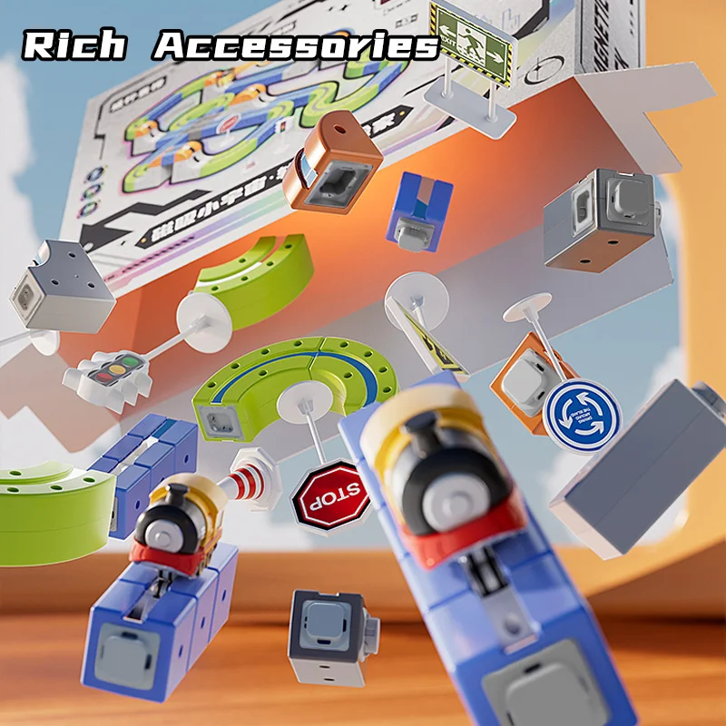ماجيك تراك قطار الأطفال الكهربائية تجميعها اللبنات المغناطيسي السكك الحديدية سيارة المتاهة ألعاب تعليمية للأطفال هدايا عيد الميلاد #5