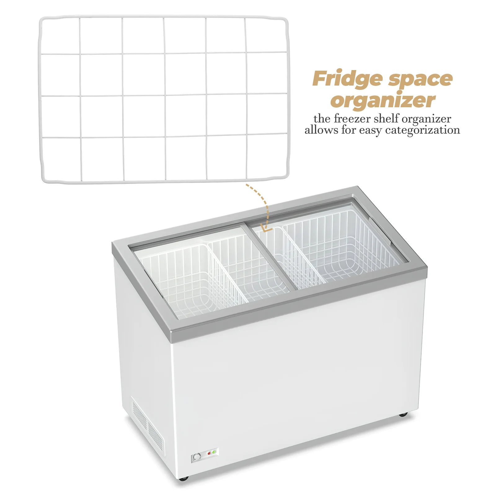 Freezer Partition Grid Adjustable Divider Chest Basket Deep Organizer Section Iron Storage Bins Kitchen Storage Closet Separator