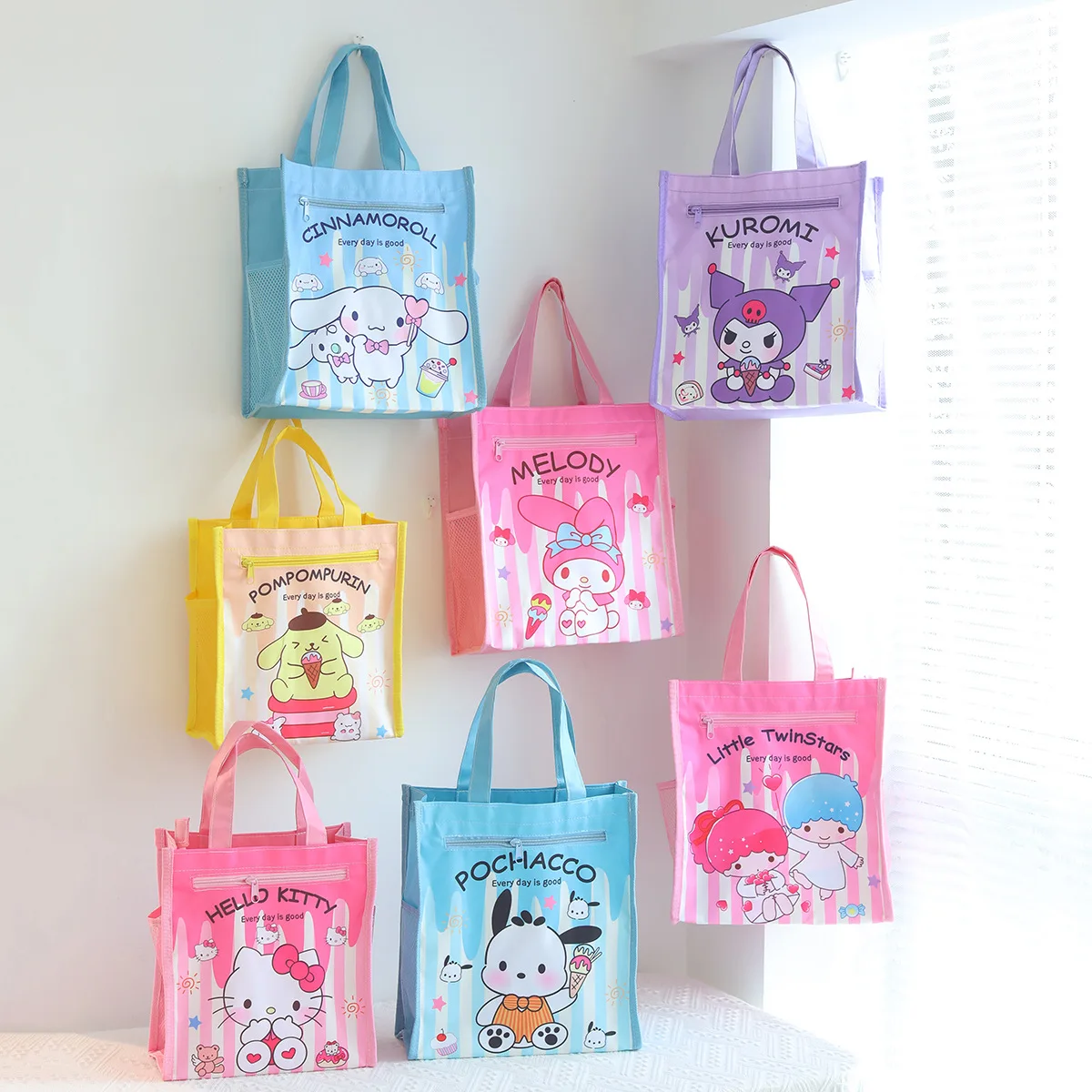 Cartoon Oxford Cloth Tote Bag Double-Layer Design Suitable For Students Going To School Or Attending Tutoring Classes Handbag