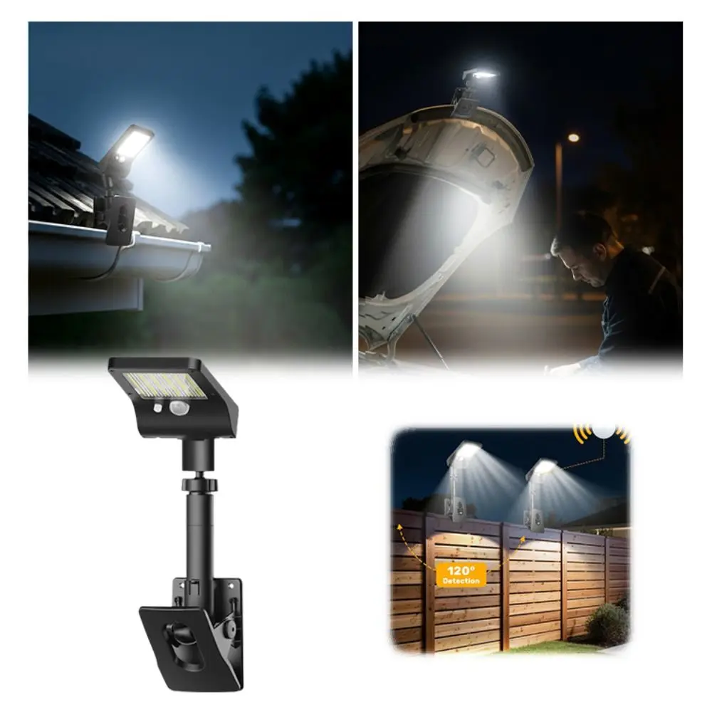 Waterproof Solar Outdoor Lights 60 LED Auto on/Off Clip-On Outdoor Lights 4 Modes Vertically Adjustable Garden Lights