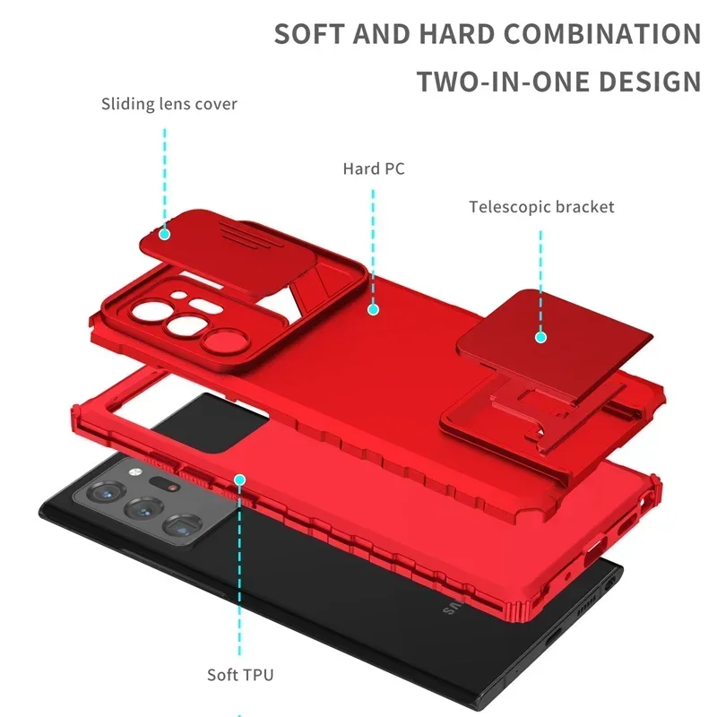 سامسونج غالاكسي نوت 20 الترا حالة الهاتف المحمول ، الغطاء الخلفي مع حماية الكاميرا الشريحة