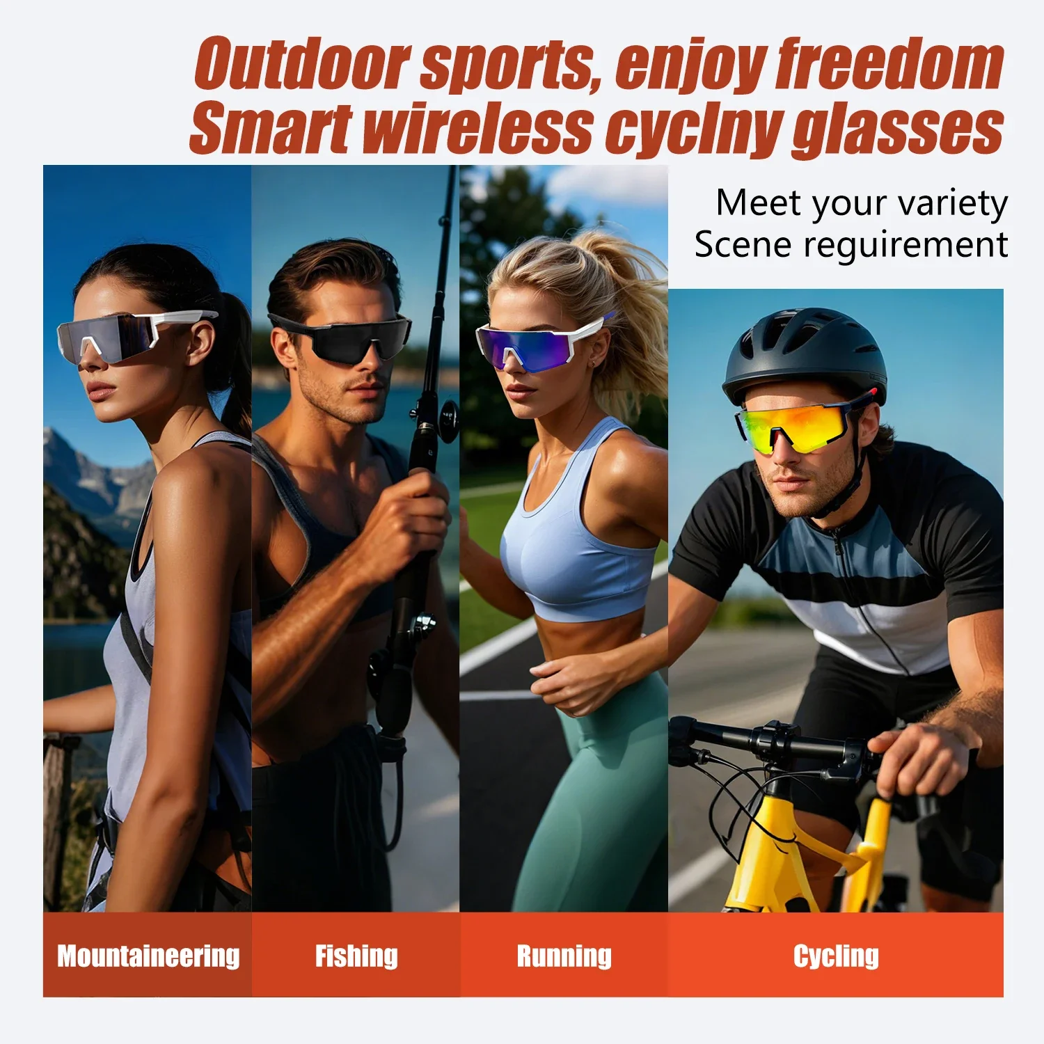 Новые Bluetooth 5,4 QY-PRO 1, умные очки, спортивные солнцезащитные очки для вождения, уличные Hi-Fi звуковые вызовы, музыкальная беспроводная Bluetooth-гарнитура