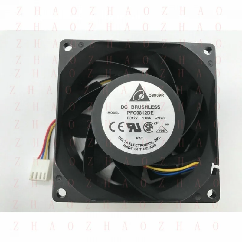 L+ for Delta DC BRUSHLESS PFC0812DE 8CM 12V 1.86A 8038 4-wire PWM high wind violent fan