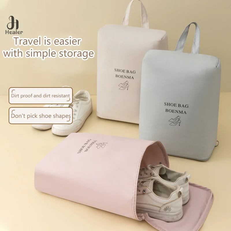 Dustproof Shoes Storage Bags Travel Portable T400 Fabric Shoes Bag With Sturdy Zipper Pouch Case Waterproof Pocket ShoeOrganizer