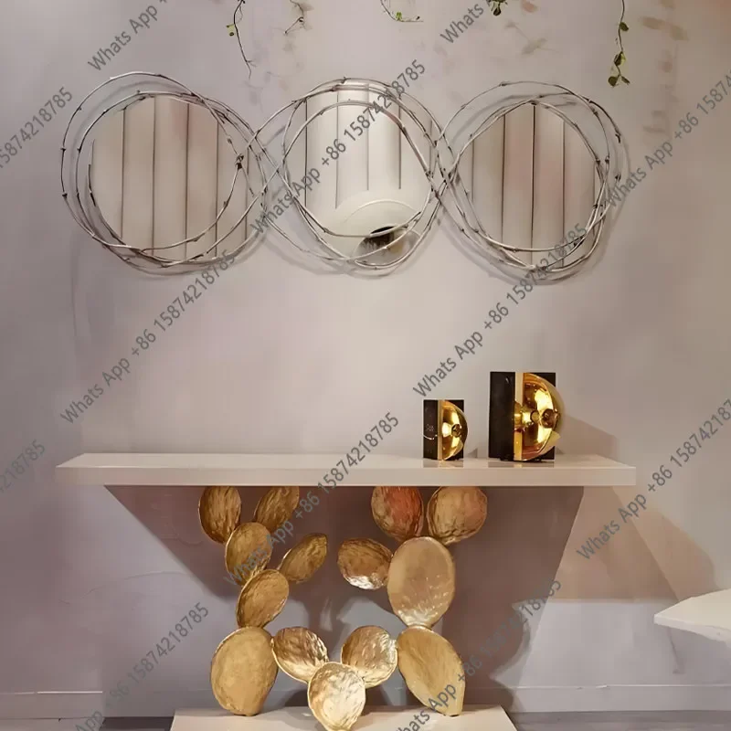 Dresser Wall Hanging Medieval Dressing Mirror Porch Makeup Full-length Mirror Desktop Decoration Can Be Retro Living Room X