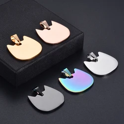 5pcs 5 colors High Quality Stainless Steel  lovely Cat Head Shape Pendant ID Necklace Unisex without chain double side polish