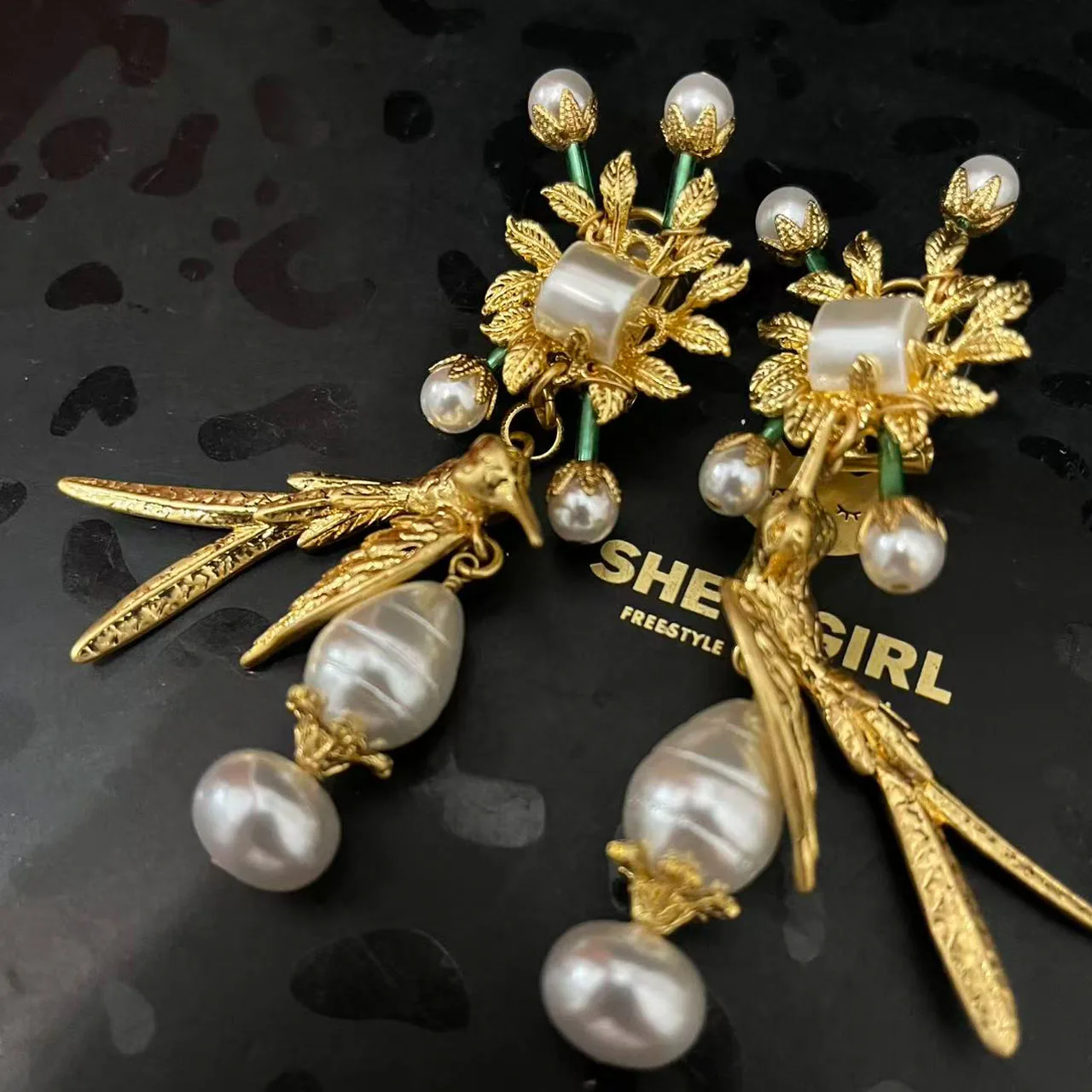 New Jewelry & Accessories Vintage Style High Quality Pearl Earrings Shaped Like Birds And Flowers For Women's Parties & Gifts