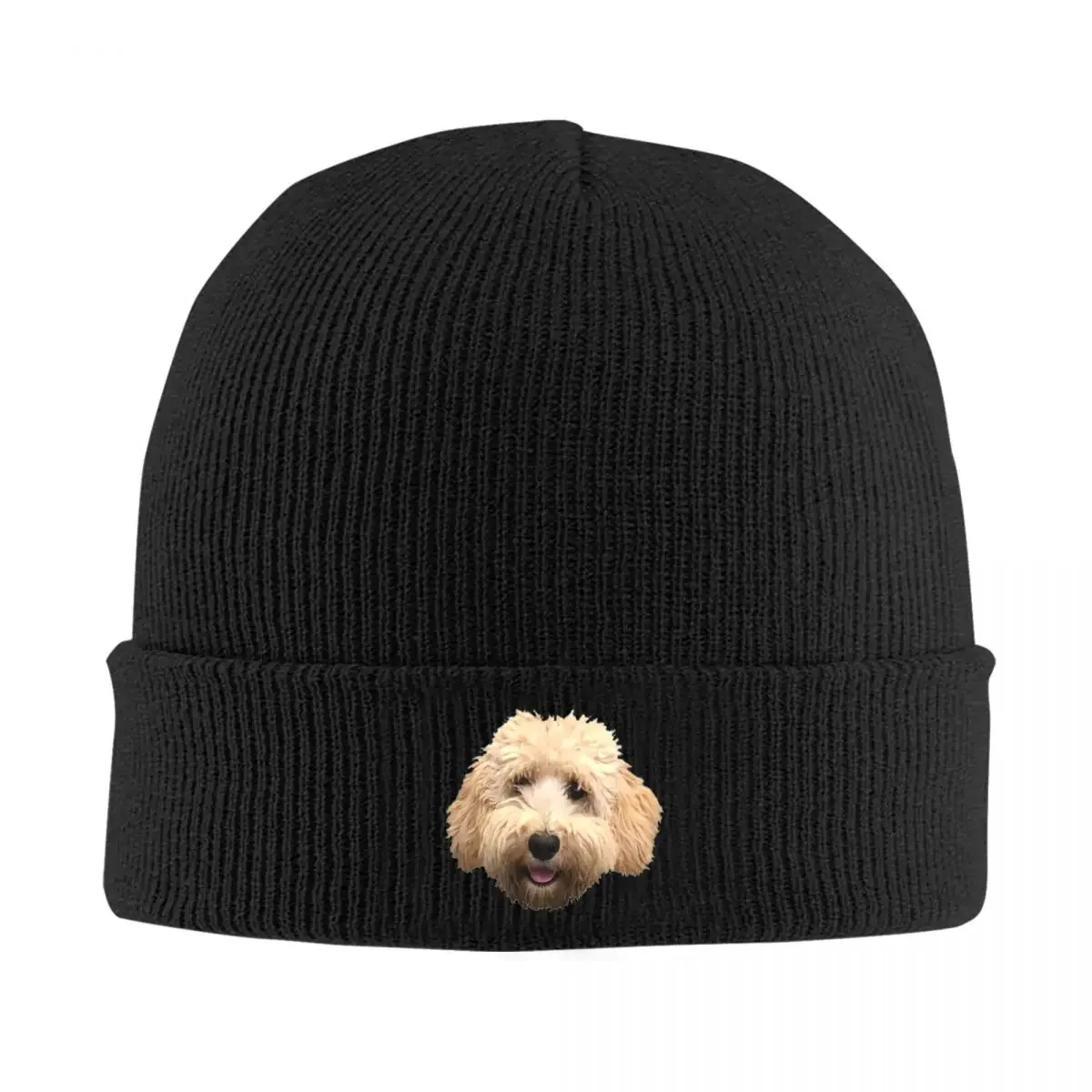 Rosie The Goldendoodle Grey Warm Knitted Cap Fashion Bonnet Hat Autumn Winter Outdoor Beanies Hats for Unisex Adult