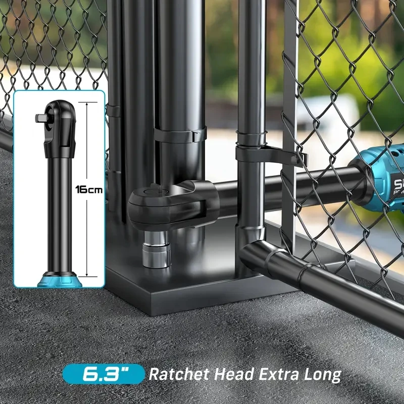 Seesii 3/8 "21 فولت مفتاح ربط كهربائي لاسلكي 80Nm 6.3'' تمديد مفتاح ربط بسقاطة كهربائي قابل لإعادة الشحن زاوية وجع أدوات إصلاح السيارات