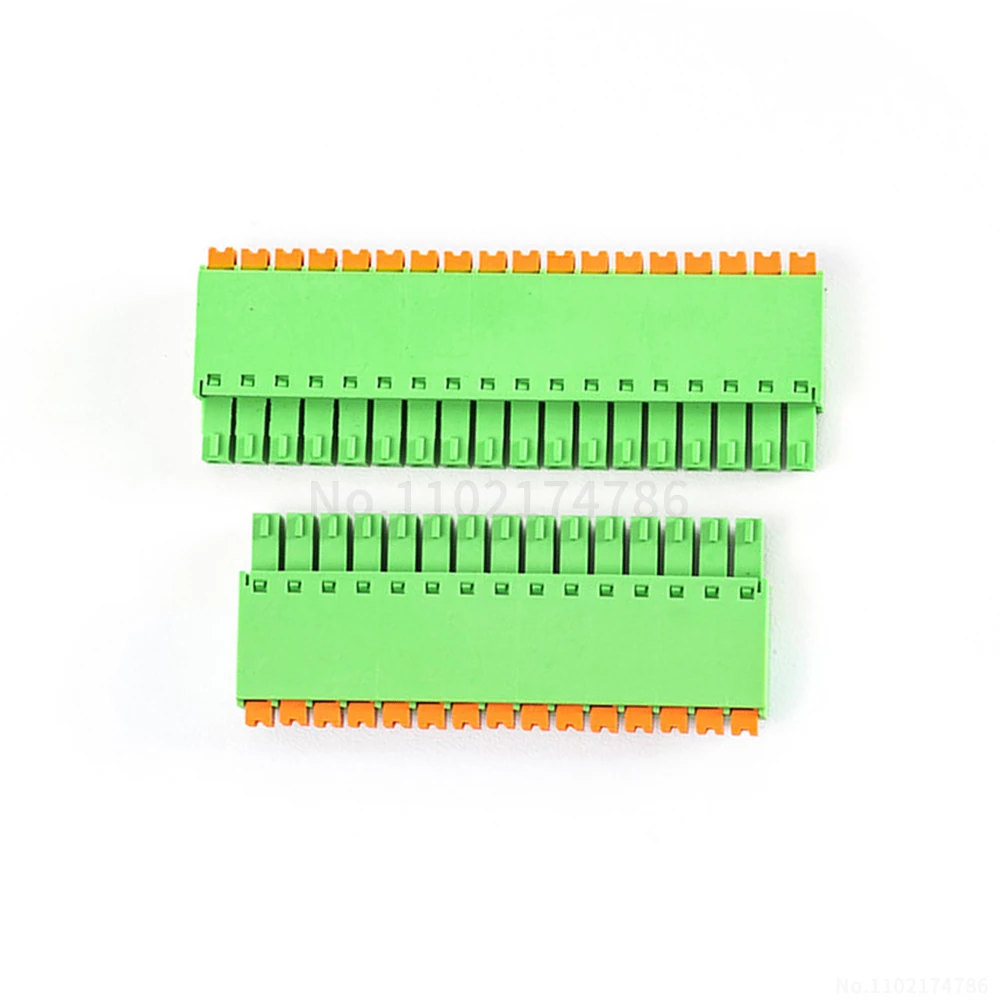 (1 pcs) 2EDGKN - 3.5mm 3.81mm pitch flat-pin male crimp-type terminal connector 2EDG 2~24P spring-loaded KF 15EDGKN 3.81 3.5
