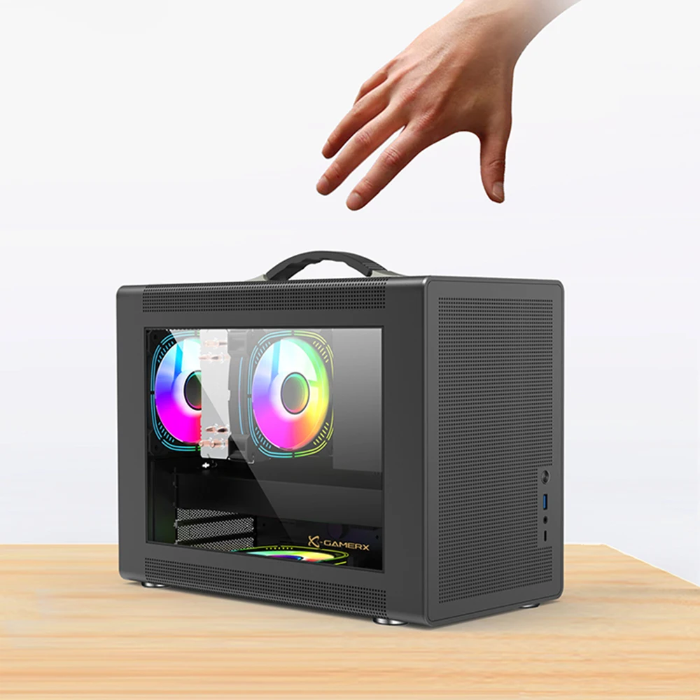 Imagem -03 - Caixa Pequena Portátil do Trem de Força de Mesa Placa-mãe Portátil Mini-itx Matx Interface tipo c P60