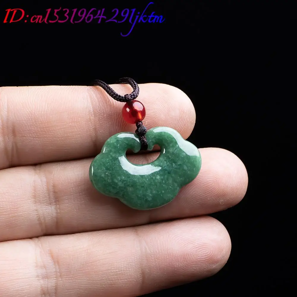 Natural Myanmar Jadeite Ruyi Pendant Necklace Fashion Carved Amulet Real Jade Jewelry Designer Accessories Gifts for Women view 5