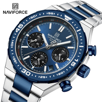 Trend NAVIFORCE Brand Water Resistant Business Wristwatch for Men Stainless Steel Quartz Multifunction Man's Chronograph Watches