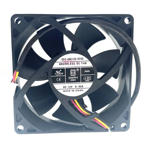 Imagen 2 del producto Nuevo Original DWPH EFC-08E12D-EF05 8cm 80mm DC 12V 0.40A 80*25mm ventilador de refrigeración inversor de ascensor de tres cables rodamiento de bolas doble