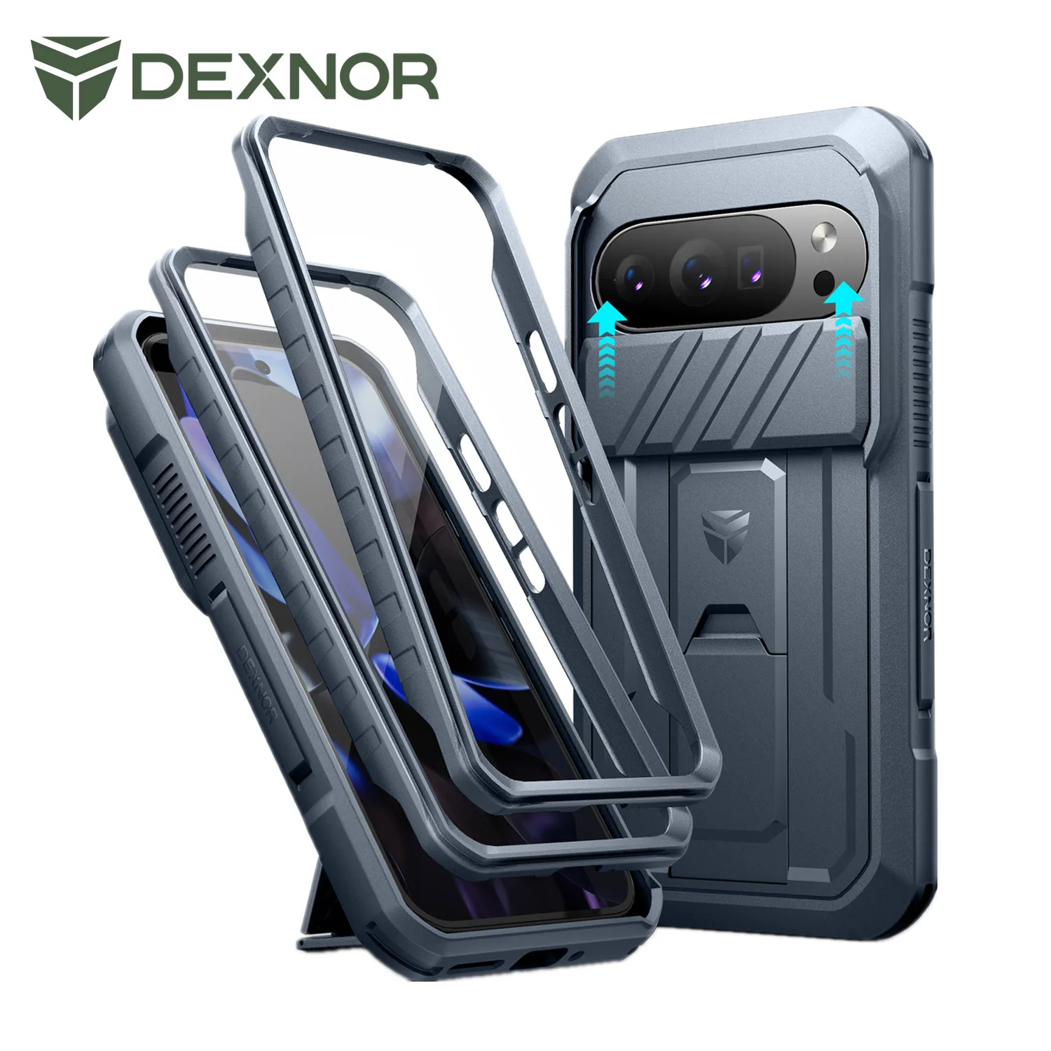 

Чехол для Google Pixel 10/10 Pro с выдвижной крышкой камеры и встроенной защитной пленкой для экрана, прочный бампер, противоударный чехол