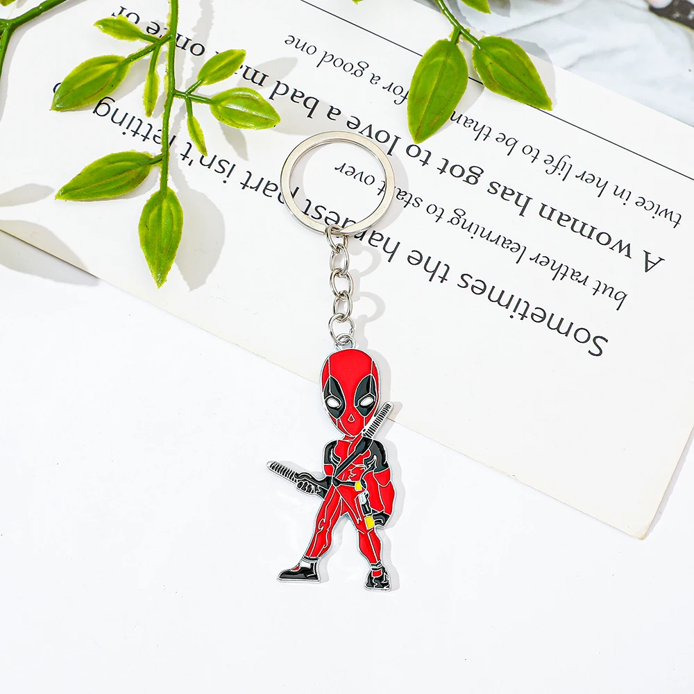 Marvel Movies Deadpool Keychain Popular Anti-hero Travel Backpack Pendant Accessories Fashion Superhero Keychain Friend Gift