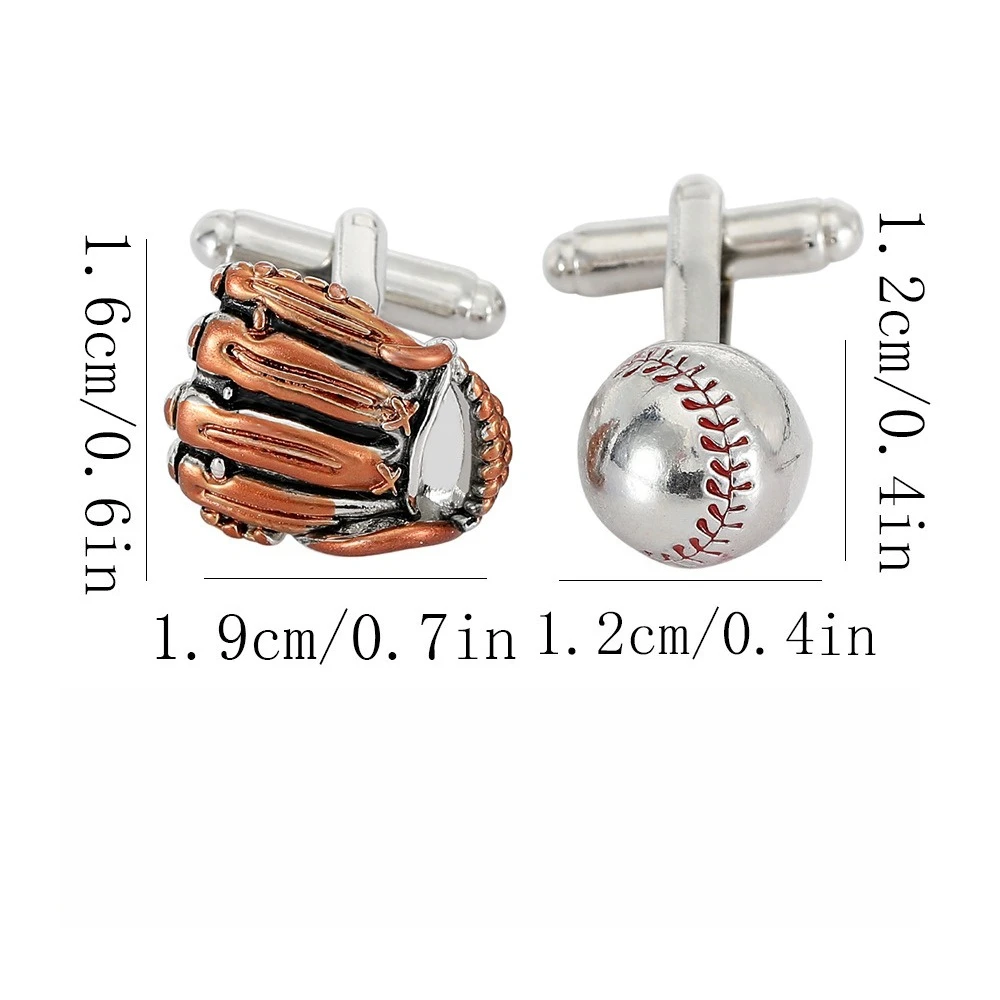 Retro Metal Baseball Gloves Baseball Cufflinks Men's Business Dress Shirt Cuff Creative Gift for Boyfriend Baseball Enthusiast