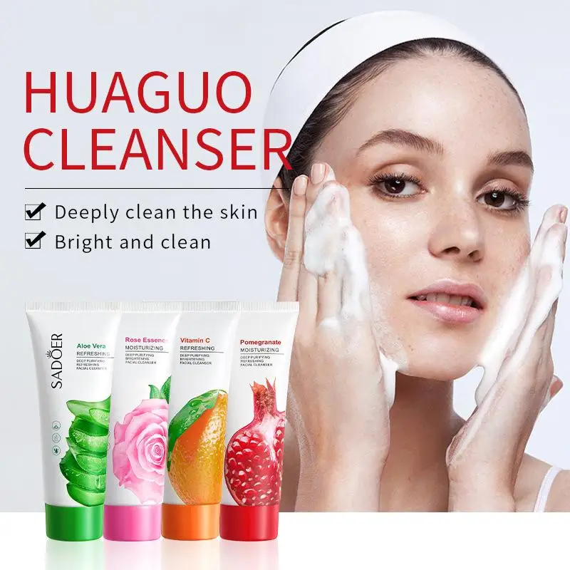 SADOER Flower & Fruit Oil Control Cleanser - Fine Skin Moisturizer Pore Minimizer Blackhead Remover - Deep Cleansing Skin Care