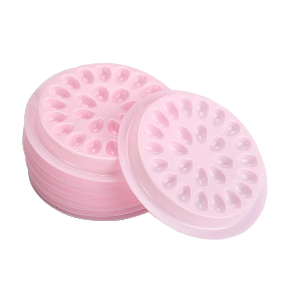 

10 Pcs Tray Eyelash Glue Gaskes Extension Adhesive Stickers Pink Gaskets for Women