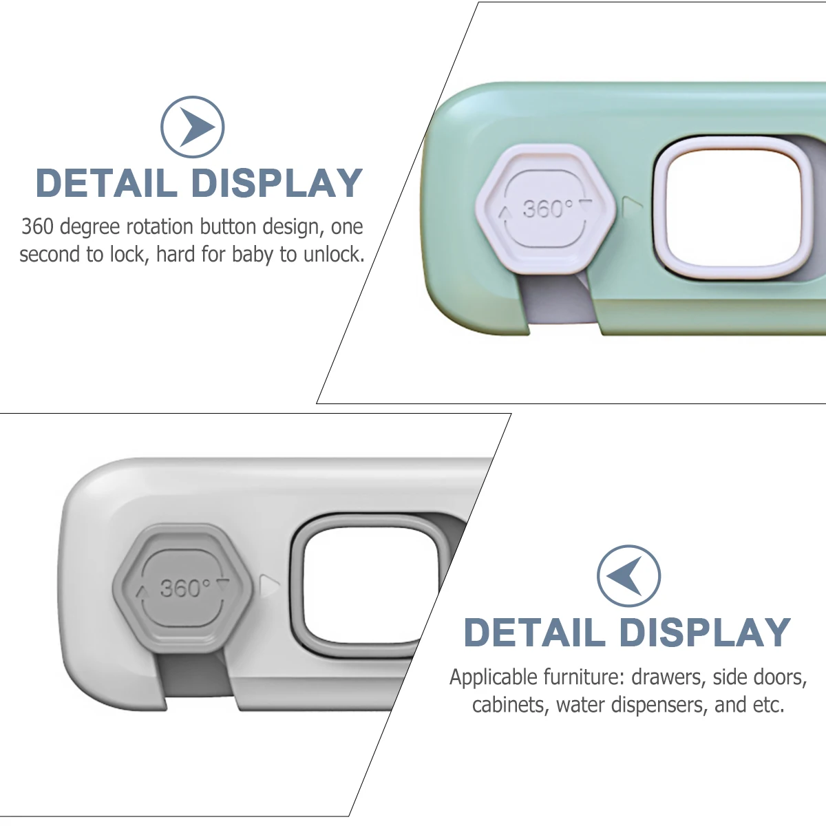 

4Pcs Baby Proofing Latch Child Safety Cabinet Locks Baby Locks for Drawers Doors Safety Products Cabinet Lock Drawer Door Latch