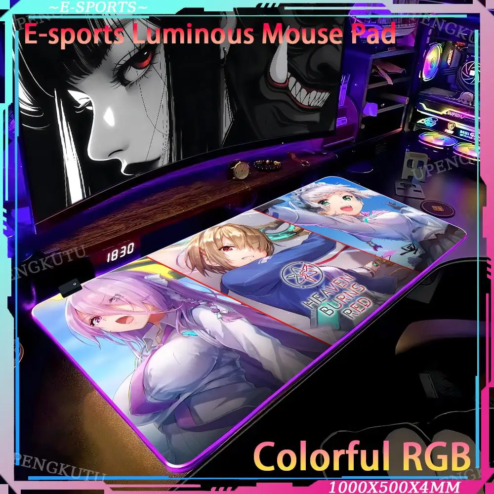Heaven Burns Red Mouse Pad RGB gaming Game console mechanical desk RGB LED gaming mouse pad Computer pad game mouse Keyboard pad