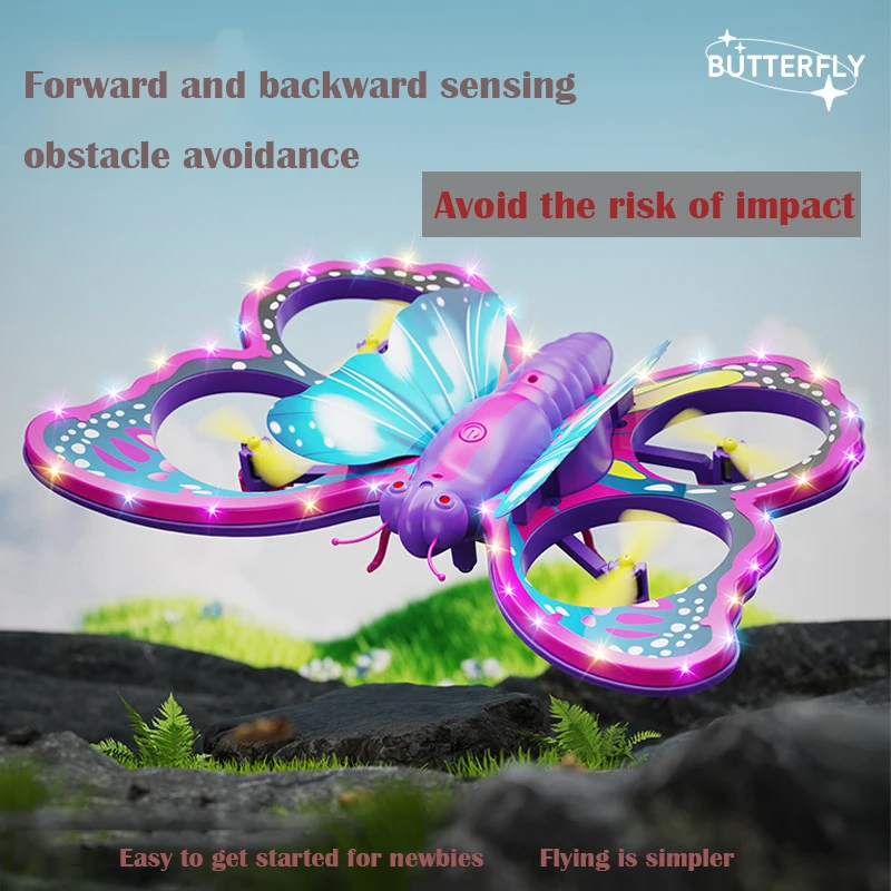 Butterfly V40 - RC Airplane for Kids Fighter Glider Foam Drone Toy Airplane Model Airplane FOR  GIRL
