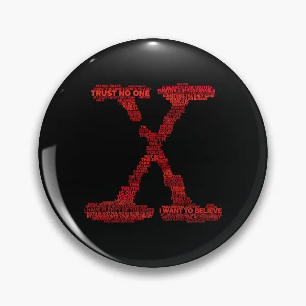 Wisdom Of X Files Red  Soft Button Pin Metal Jewelry Lover Hat Cartoon Gift Badge Decor Funny Fashion Collar Lapel Pin Women