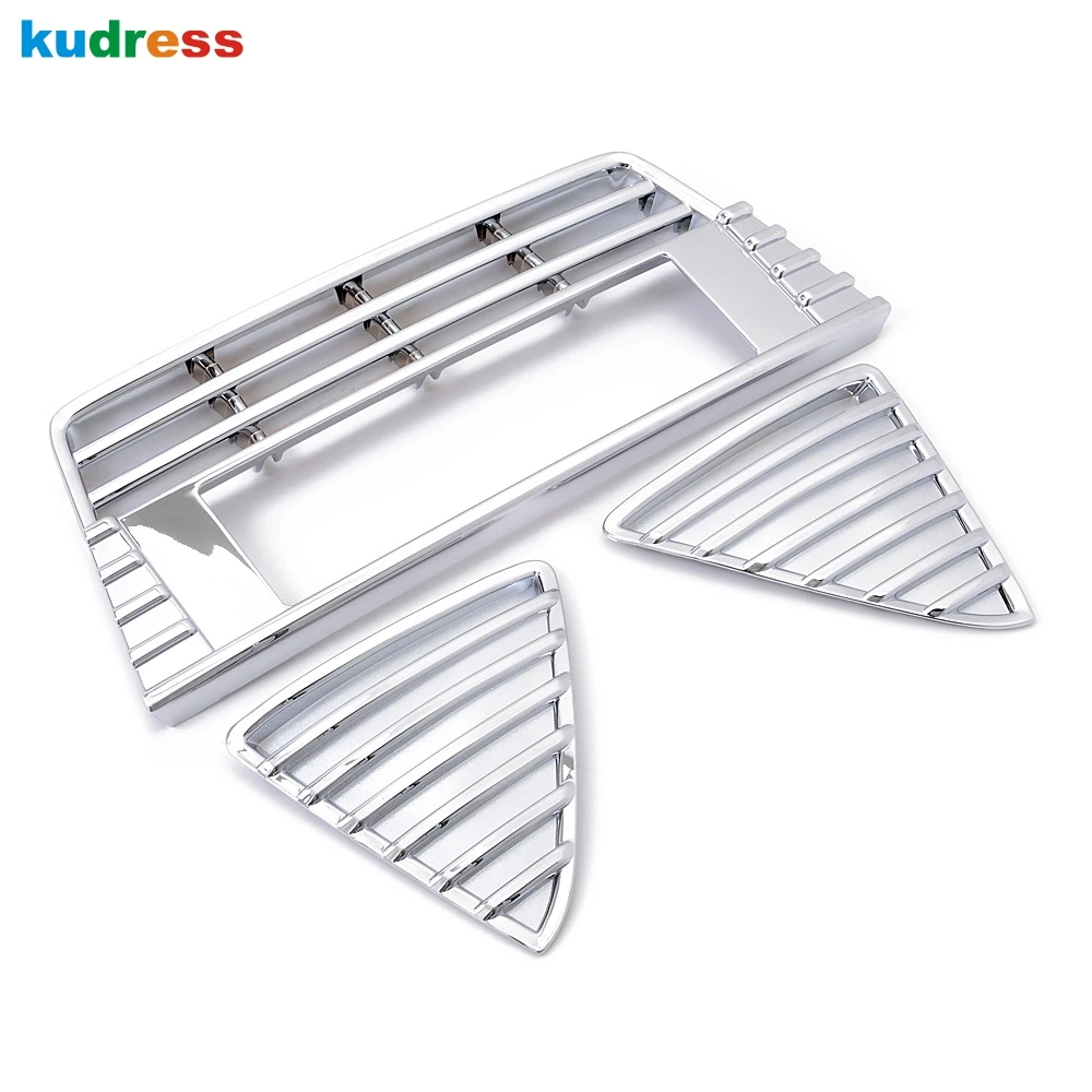 For Ford Focus 3 2012 2013 2014 2015 ABS Chrome Front Racing Grills Trims Decoration Intake Grille Cover Trims Car Styling 3pcs