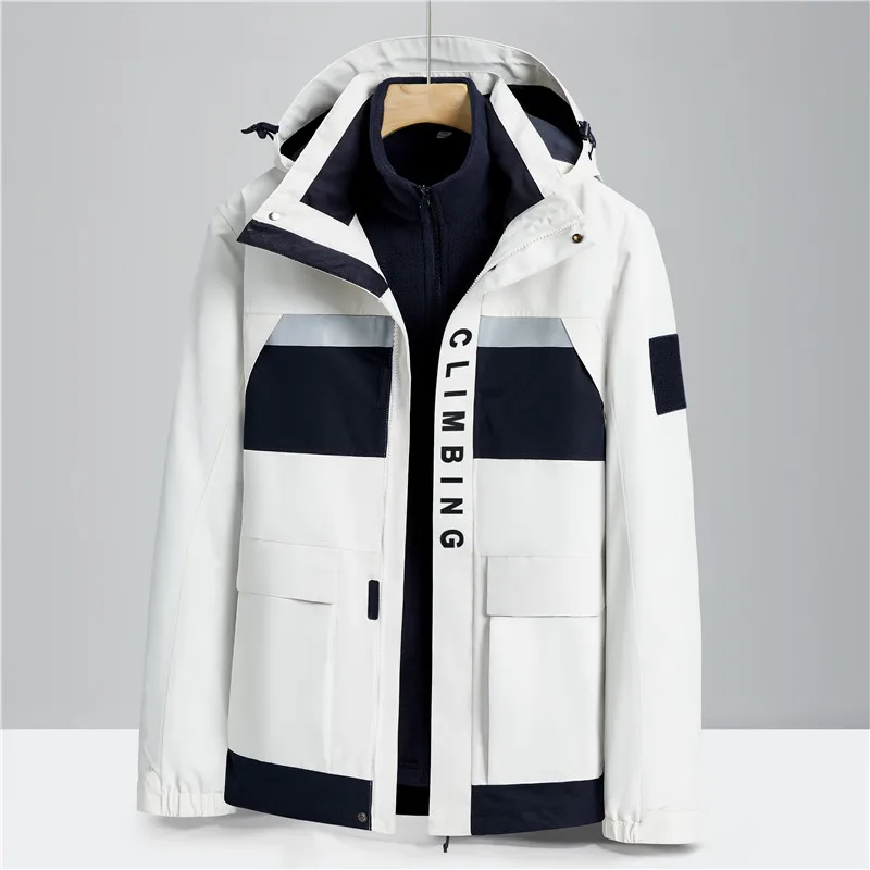 

Уличная куртка унисекс 3-в-1, многофункциональная водостойкая оболочка с теплым внутренним слоем для хранения вещей для пеших прогулок