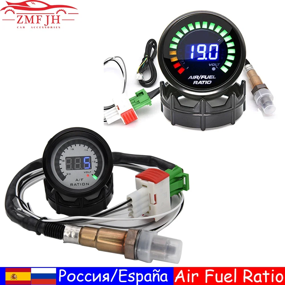 Digital Car Auto Air Fuel Ratio Gauge 12V Racing Air Fuel Meter Indicator for Car 52MM Gauge AFR Meter Narrowband O2 Sensor